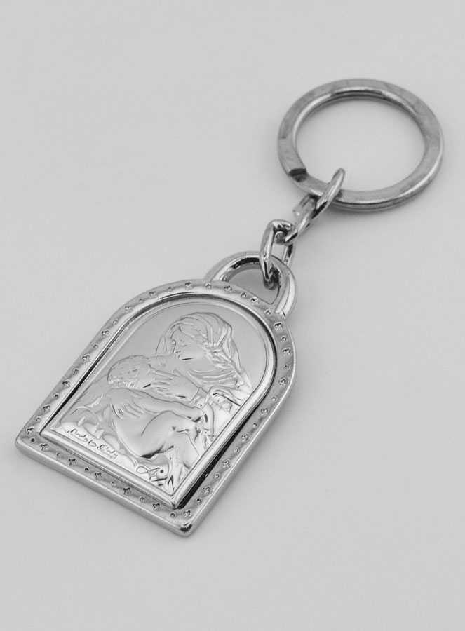 Portachiavi Nostra Signora della Maternità - Argento Massiccio - 5cm (pic 4)