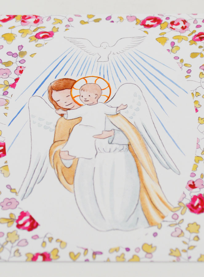 Cartolina di Battesimo - Angelo Custode e Spirito Santo (pic 2)