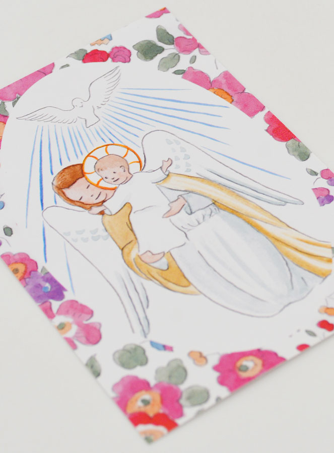 Cartolina di Battesimo - Angelo Custode e Spirito Santo (pic 3)