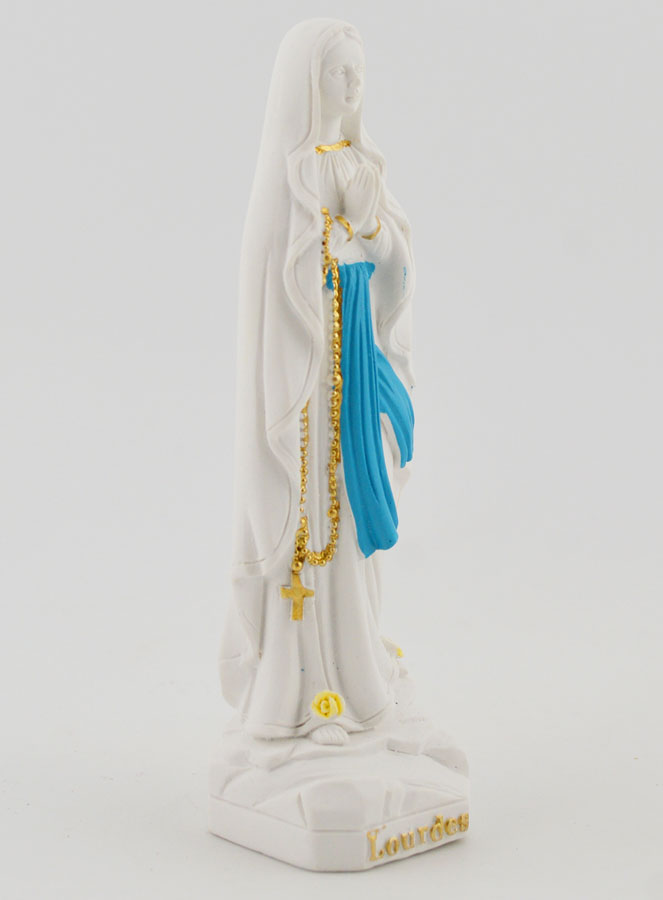 Statua Vergine Maria Madonna di Lourdes col Rosario dorato - 10 cm (pic 3)
