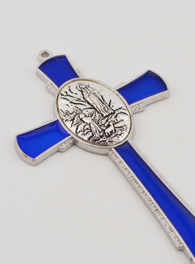 Croce di Lourdes Blu 10cm - Medaglia delle Apparizioni (pic 3)