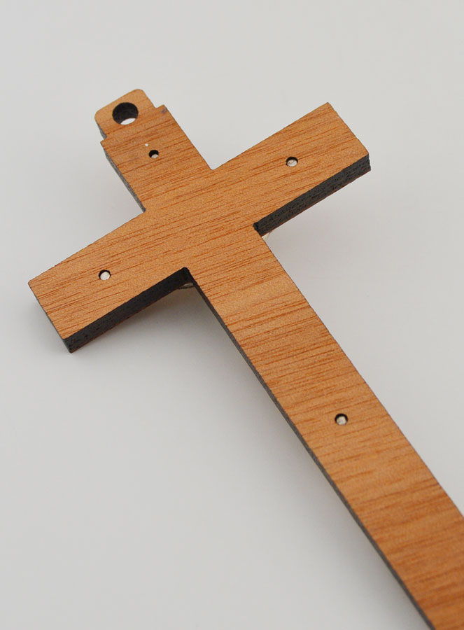 Crocifisso in Legno con Apparizioni di Lourdes - Argentatoato 12cm (pic 4)