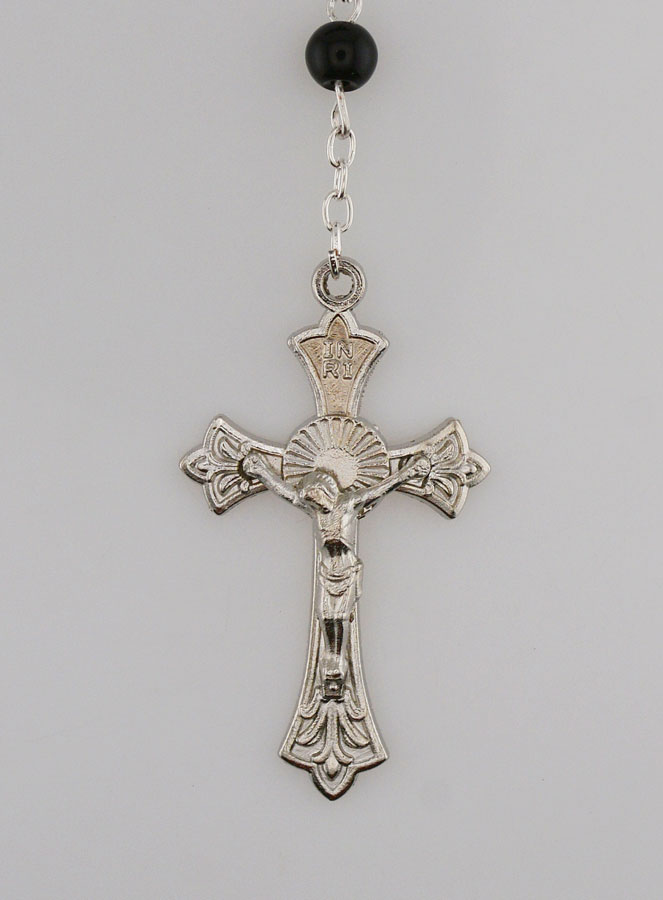 Rosario di Lourdes in Perle Nere - 50 cm (pic 3)