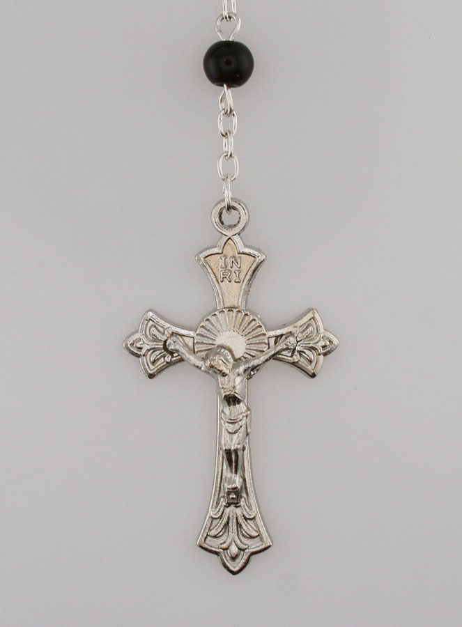 Rosario Girocollo Moda in Perle Nere di Lourdes - 50 cm (pic 3)