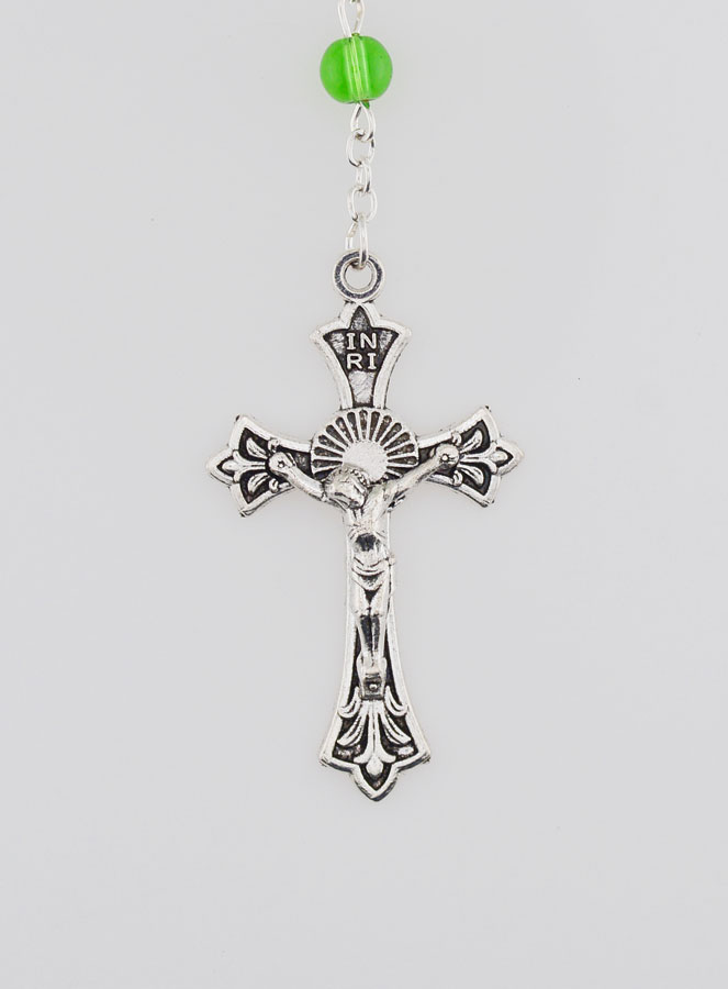 Rosario di Lourdes in Perle di Cristallo Verde - 50 cm (pic 3)