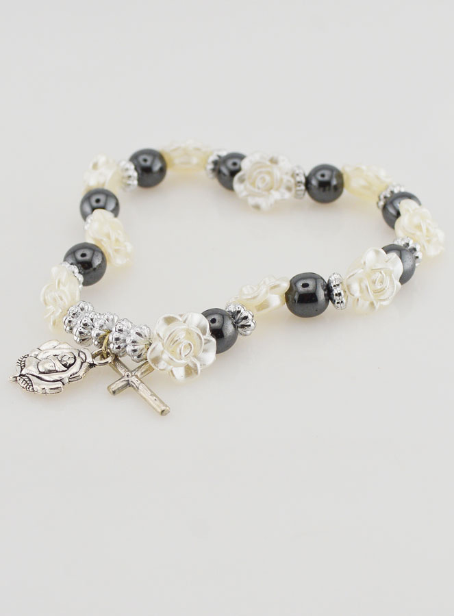 Bracciale Decina del Rosario Perle Nere e Rosa Madreperlate (pic 3)