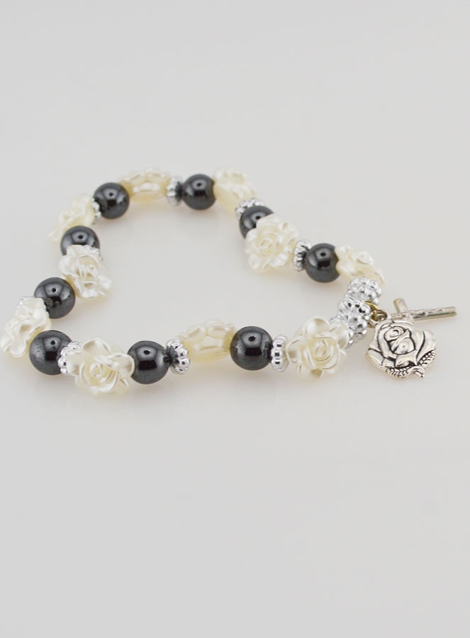 Bracciale Decina del Rosario Perle Nere e Rosa Madreperlate (pic 4)