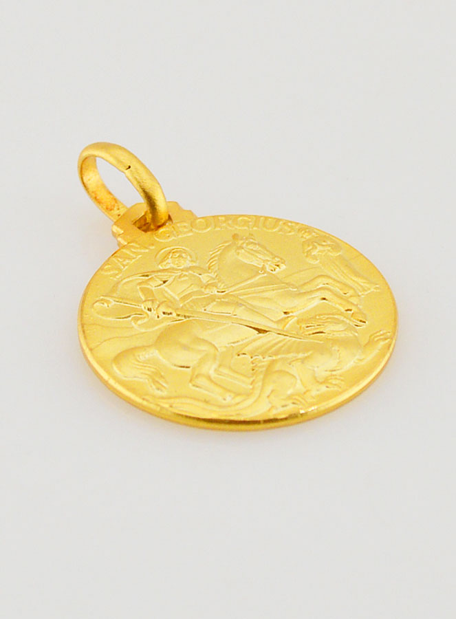 Medaglia di Battesimo San Giorgio Placcata Oro (pic 3)