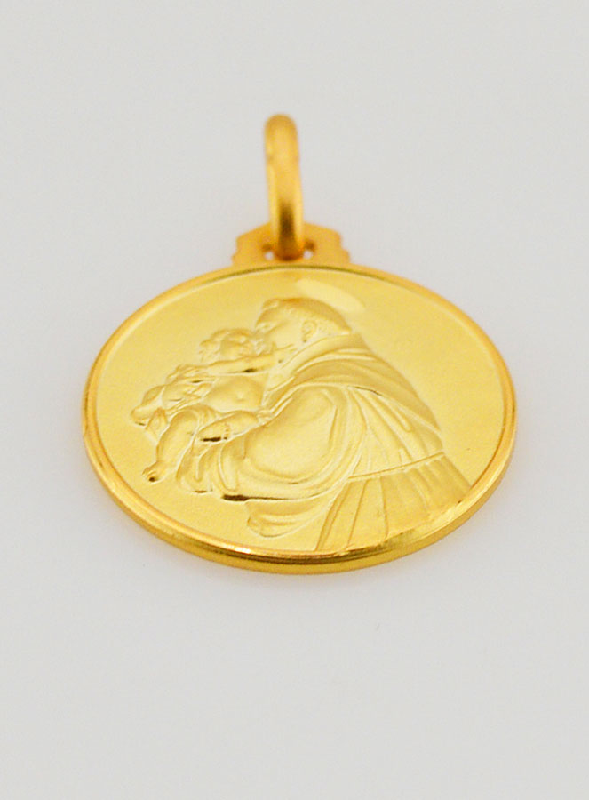 Medaglia di Battesimo Sant'Antonio Placcata Oro (pic 2)
