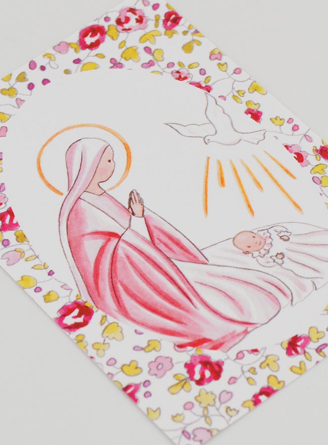 Immagine del Battesimo - Vergine Maria e Colomba dello Spirito Santo - Rosa (pic 3)