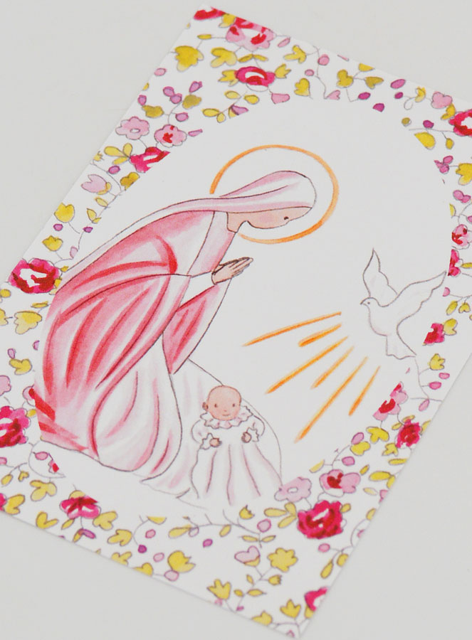 Immagine del Battesimo - Vergine Maria e Colomba dello Spirito Santo - Rosa (pic 4)