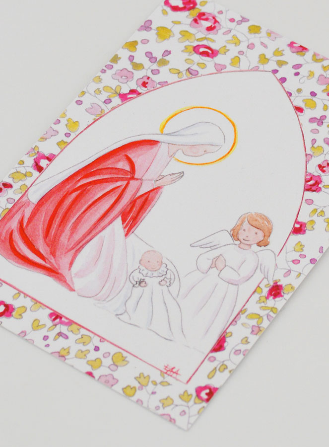 Immagine del Battesimo - Vergine Maria e Angelo Custode - Rosa (pic 4)
