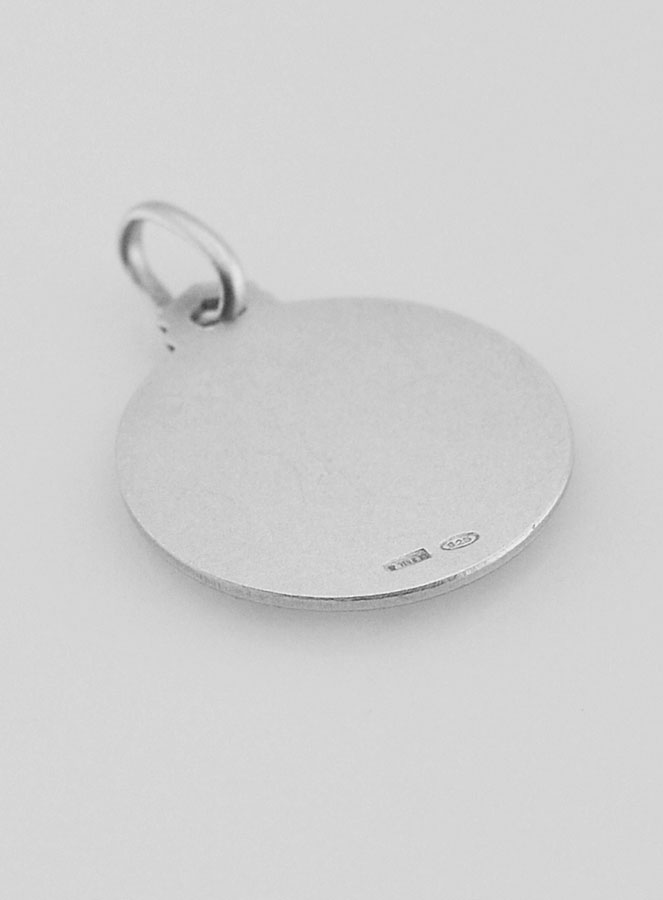 Medaglia di Battesimo del Sacro Cuore di Gesù in Argento - 18mm (pic 4)
