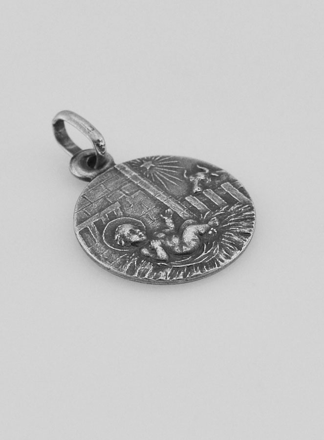 Medaglia di Battesimo Natività di Cristo in Argento 925/1000 (pic 3)