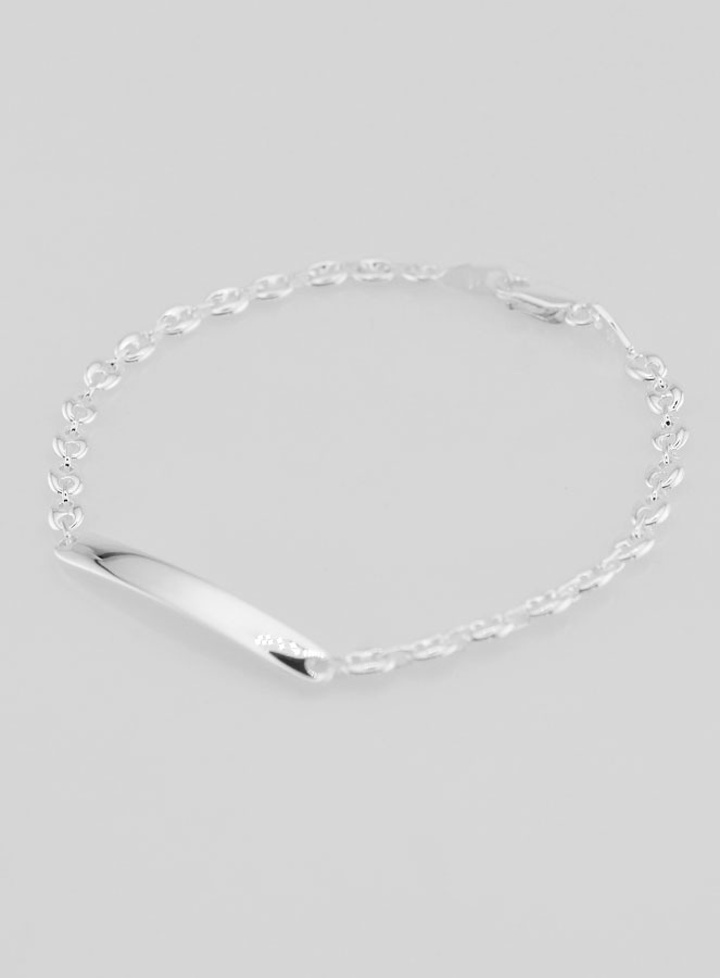 Gourmette di Battesimo in Argento - Maglia Chicchi di Caffé 4mm (pic 3)