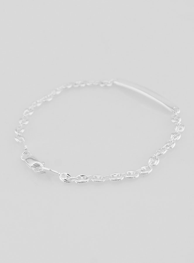 Gourmette di Battesimo in Argento - Maglia Chicchi di Caffé 4mm (pic 4)