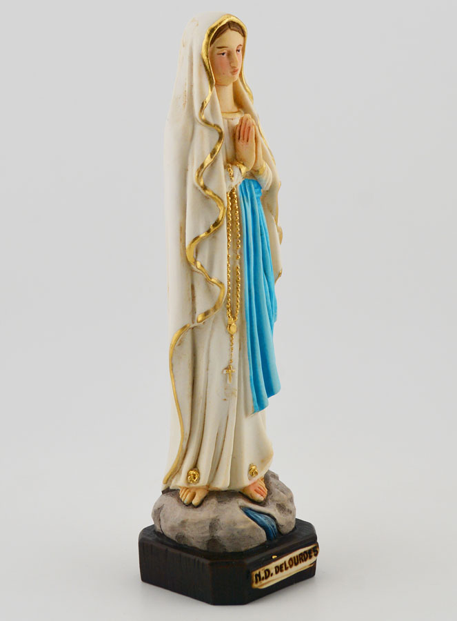 Statua Nostra Signora di Lourdes Policroma su Piedistallo - 15cm (pic 3)