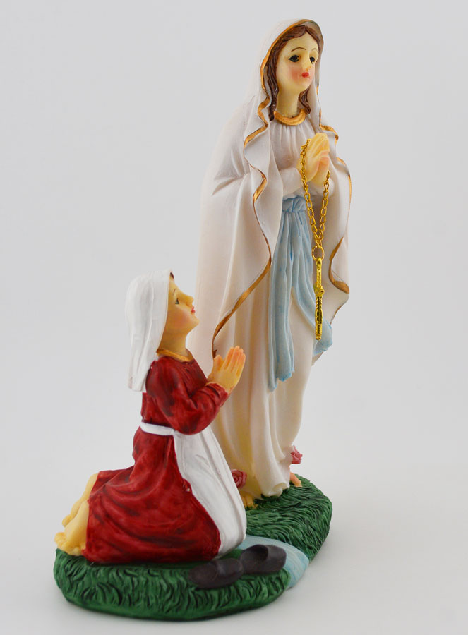 Statua Nostra Signora di Lourdes e Santa Bernardetta - 18cm (pic 3)