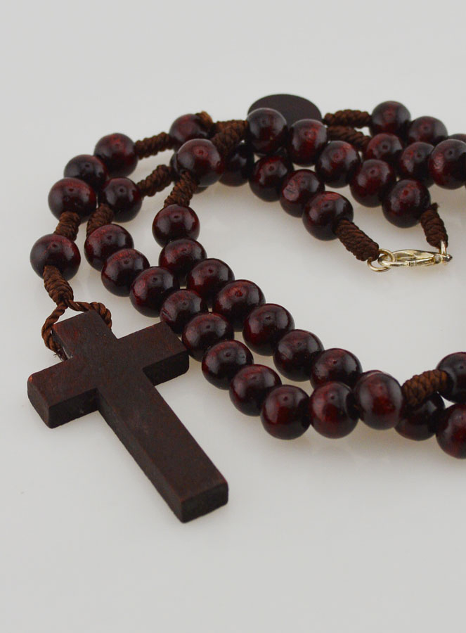 Rosario in Legno Collana su Corda - 40cm (pic 4)