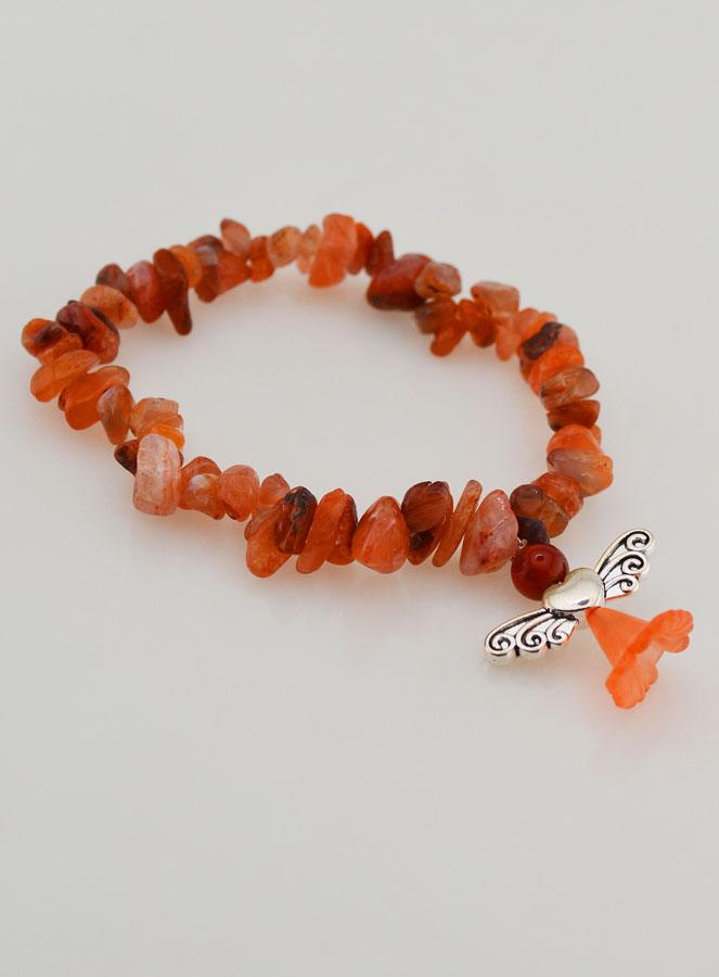 Bracciale Religioso Angelo Custode - Pietra Corallo (pic 3)