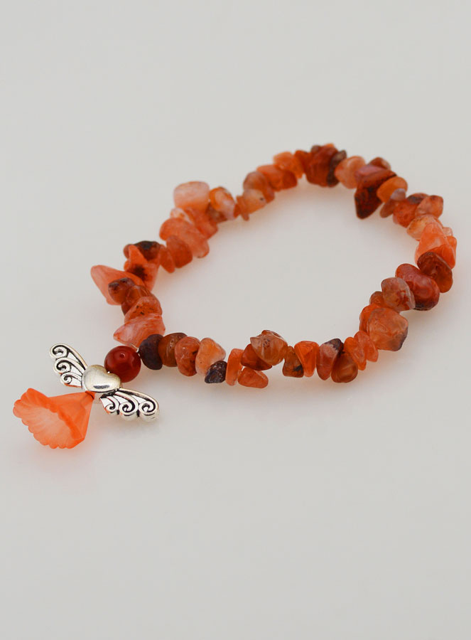 Bracciale Religioso Angelo Custode - Pietra Corallo (pic 4)
