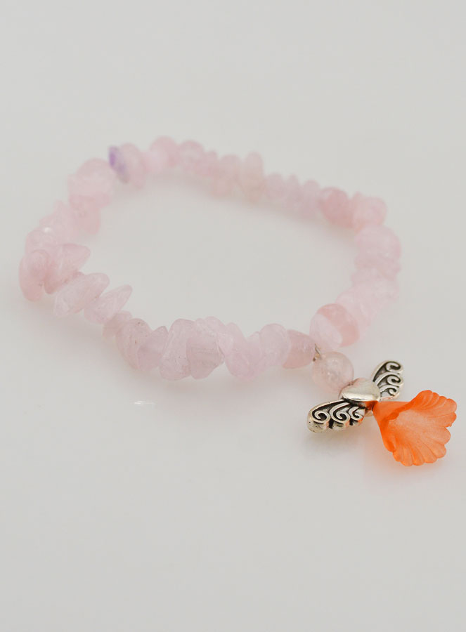 Bracciale Religioso Angelo Custode - Pietra Quarzo Rosa (pic 3)