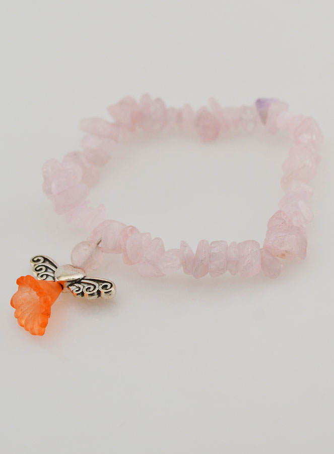 Bracciale Religioso Angelo Custode - Pietra Quarzo Rosa (pic 4)