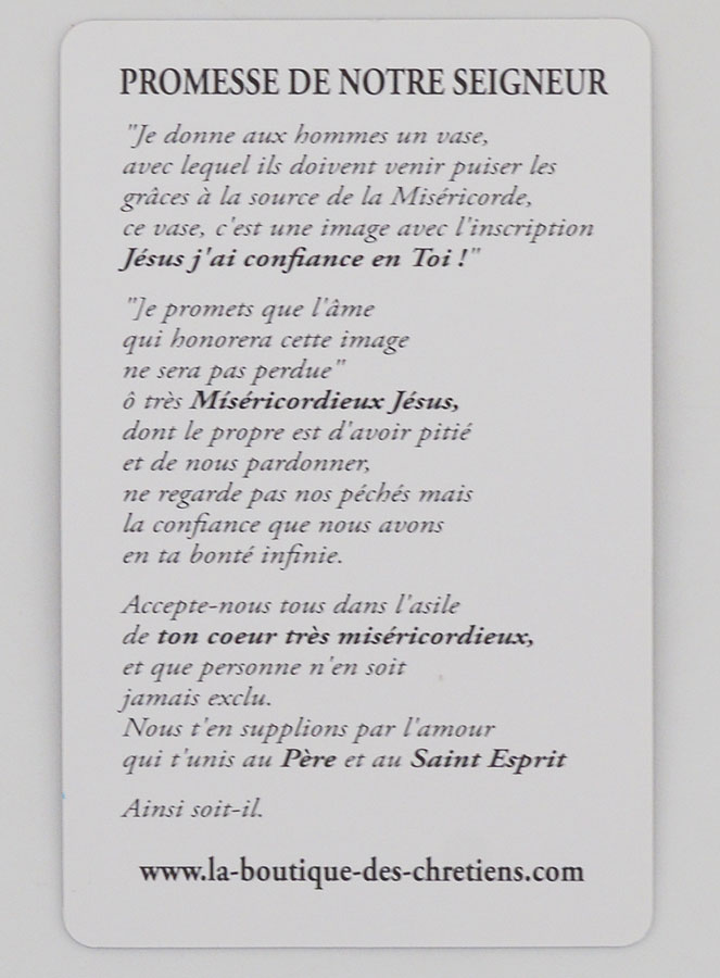 Confezione 10 Cartoline di Preghiera Cristo Misericordioso (pic 4)
