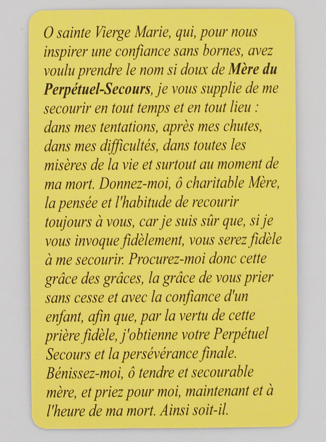 Confezione 10 Cartoline di Preghiera Madonna del Perpetuo Soccorso (pic 4)