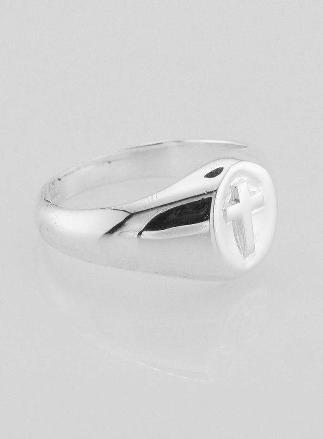 Anello Chevalier Croce del Cristo in Argento Massiccio - Misura 58 (pic 3)