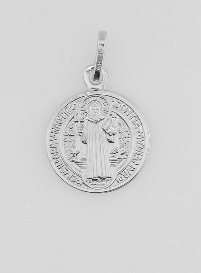 Medaglia di San Benedetto in Argento Massiccio - 15mm (pic 4)