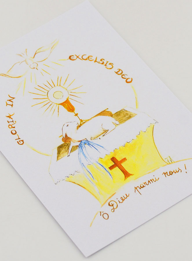 Biglietto Cartolina di Comunione - Gloria In Excelsis Deo (pic 3)