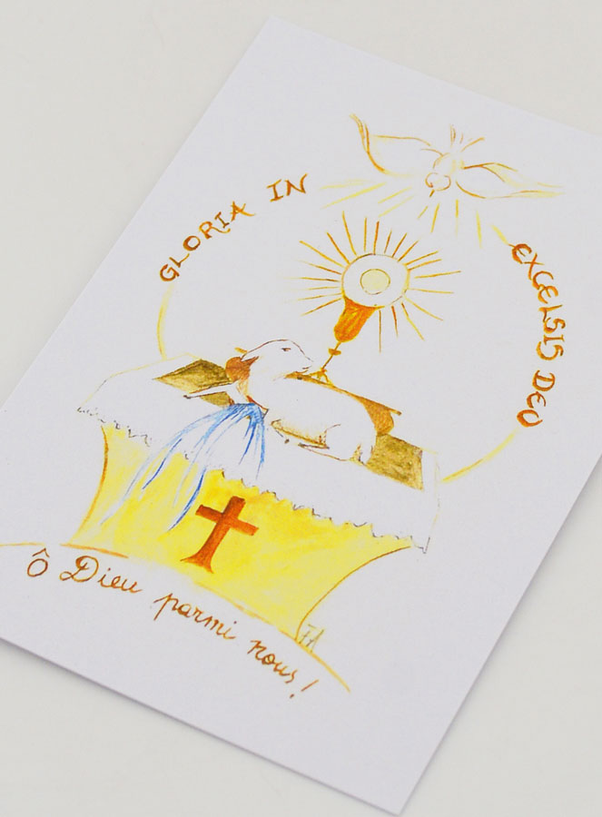Biglietto Cartolina di Comunione - Gloria In Excelsis Deo (pic 4)