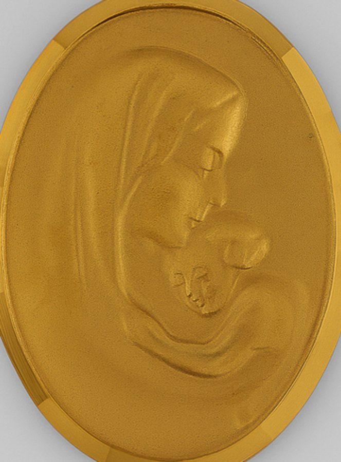 Medaglia Vergine con Bambino Gesù in Oro 375/1000 (pic 2)