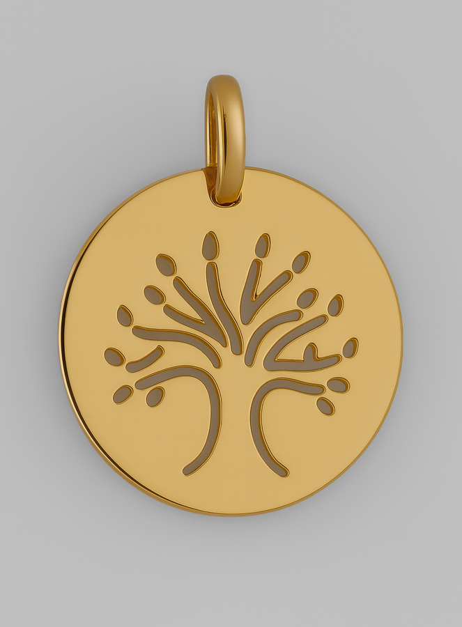 Medaglia Albero di Vita in Oro 9 Carati (pic 2)