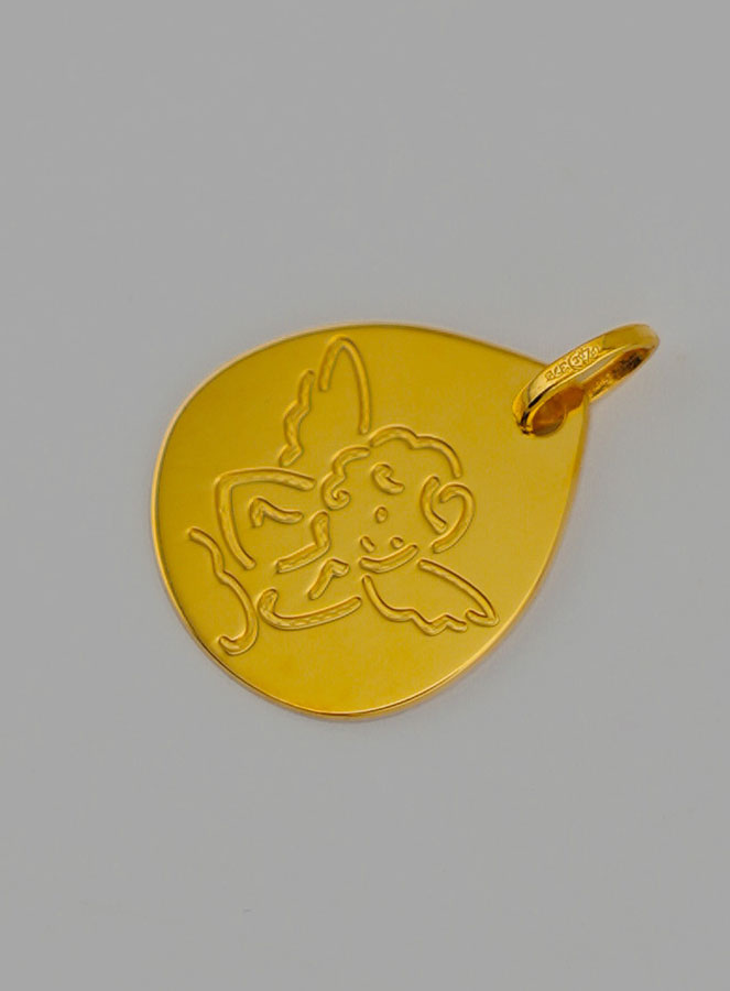 Medaglia di Battesimo Angelo Raffaele Cherubino in Oro (pic 3)