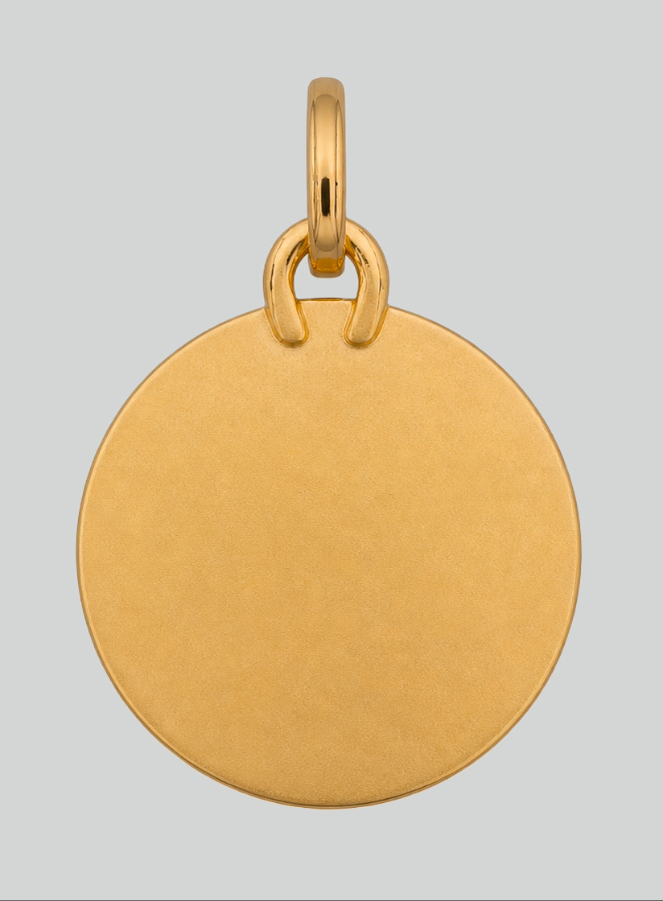 Medaglia Angelo Custode Rotonda Effetto Diamante in Oro 375/1000 (pic 3)