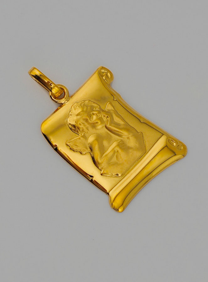 Medaglia Pergamena Angelo Custode in Oro 375/1000 (pic 2)