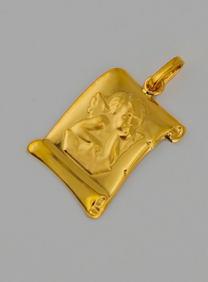 Medaglia Pergamena Angelo Custode in Oro 375/1000 (pic 3)