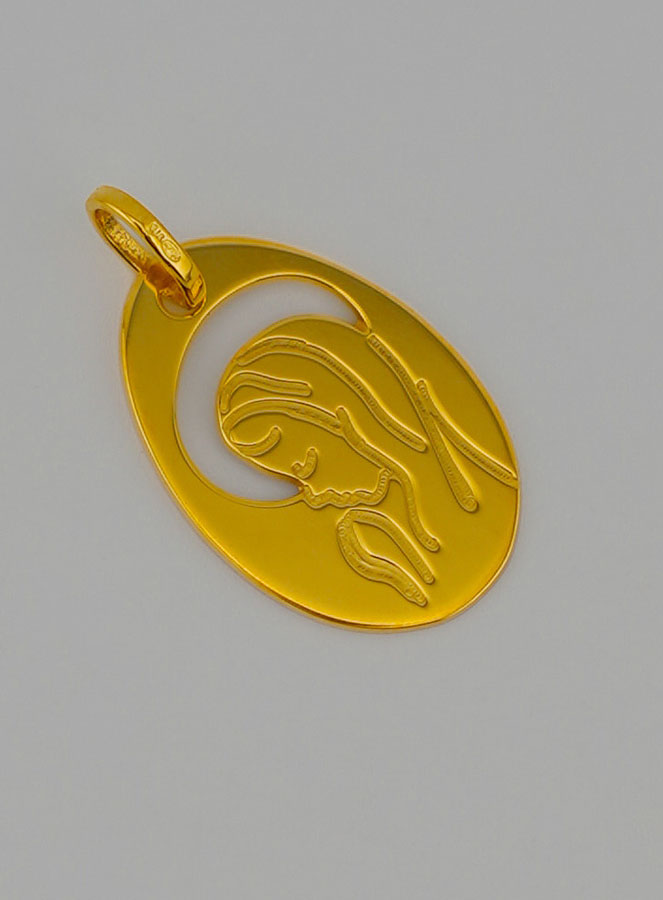 Medaglia Traforata Vergine Maria In Preghiera in Oro (pic 2)