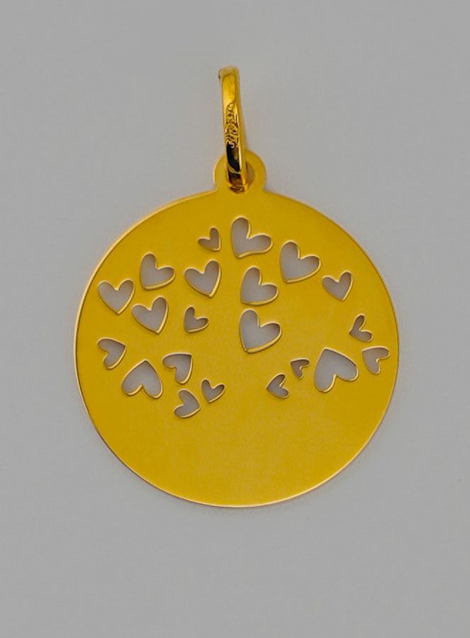 Medaglia Albero di Vita e Cuore Rosso in Oro (pic 4)