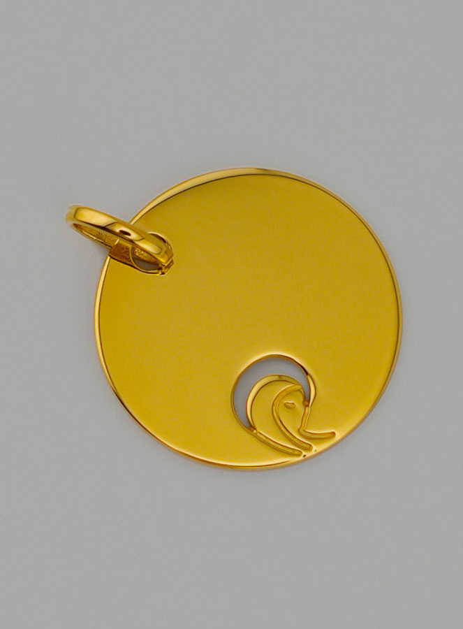 Medaglia Vergine Maria Traforata in Oro (pic 2)