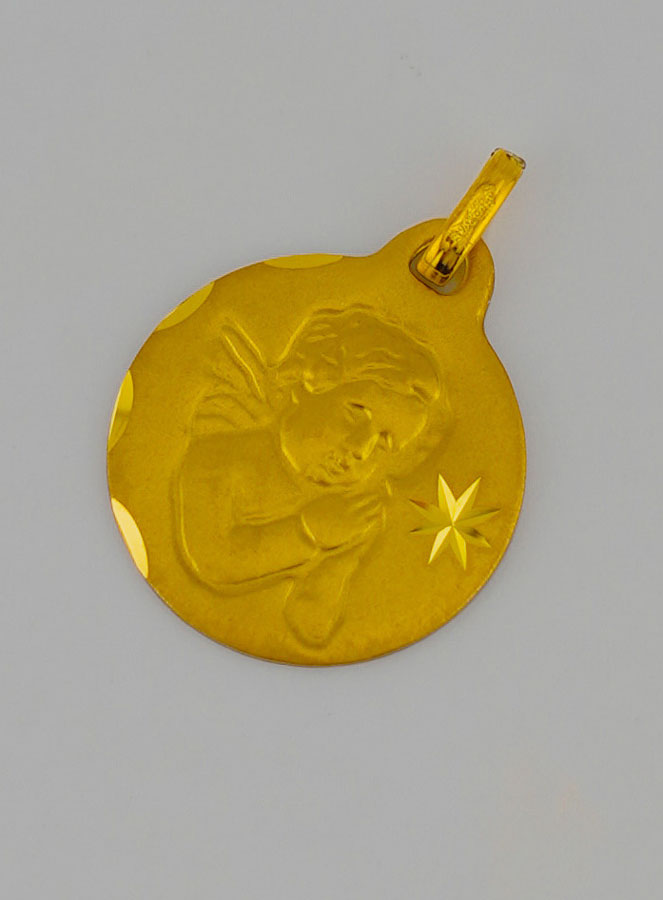 Medaglia Angelo Custode in Preghiera in Oro (pic 3)