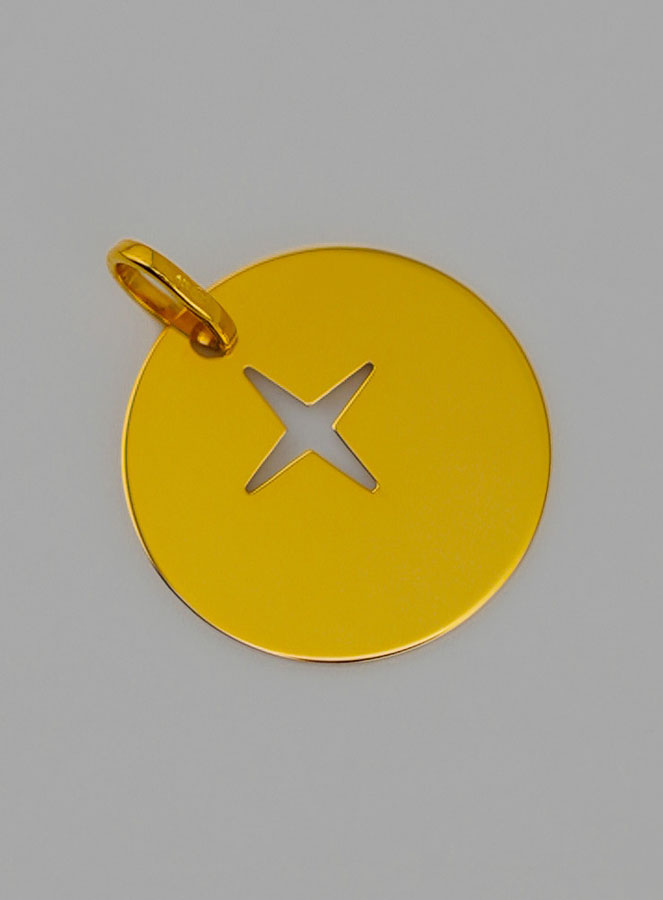 Medaglia Croce di Gesù Traforata in Oro (pic 2)