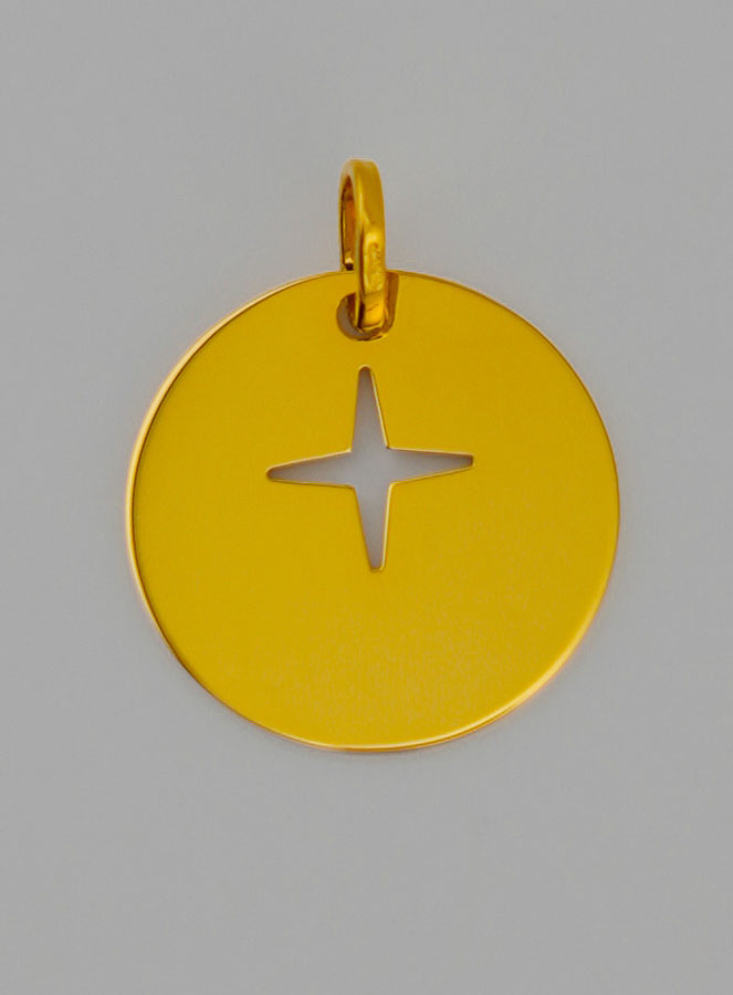 Medaglia Croce di Gesù Traforata in Oro (pic 4)