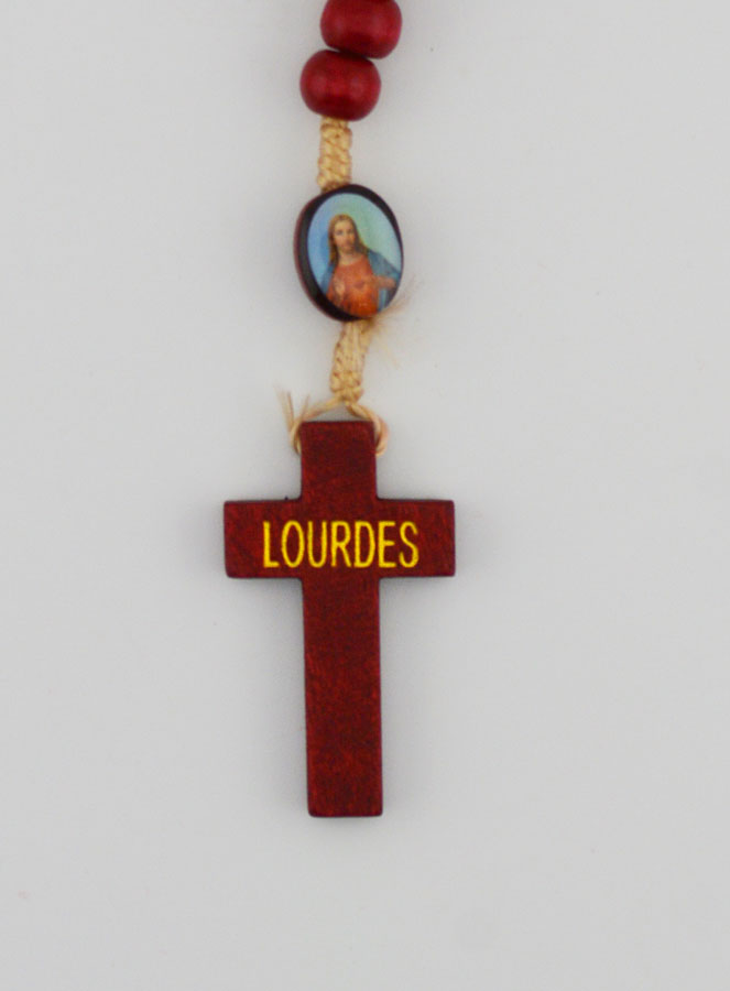 Rosario in Legno del Sacro Cuore di Gesù su Corda (pic 4)