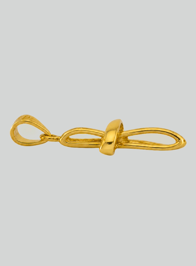 Ciondolo Croce Intrecciata Traforata in Oro Giallo Massiccio (pic 2)