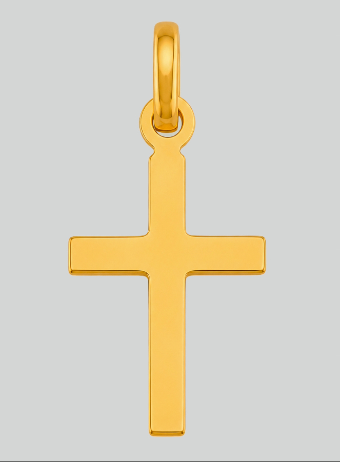 Croce Latina Diamantata in Oro Giallo Massiccio (pic 3)