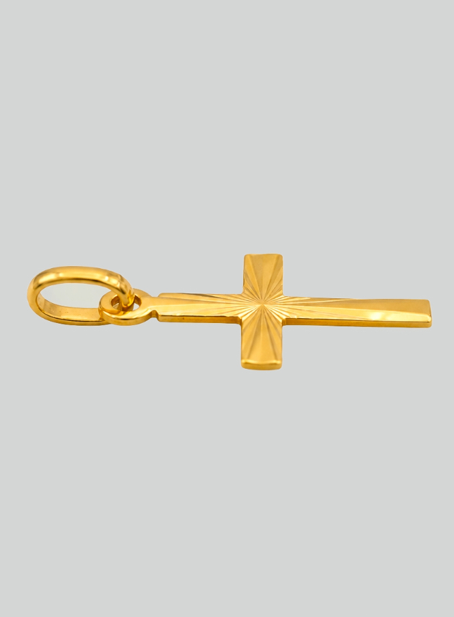 Croce Latina Diamantata in Oro Giallo Massiccio (pic 4)
