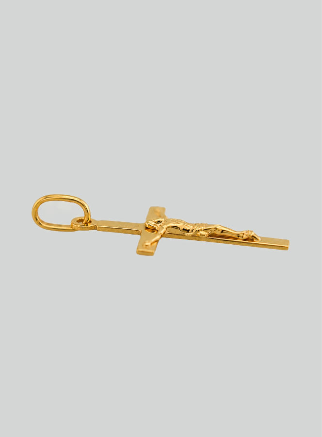 Croce di Battesimo in Oro Giallo Massiccio (pic 4)